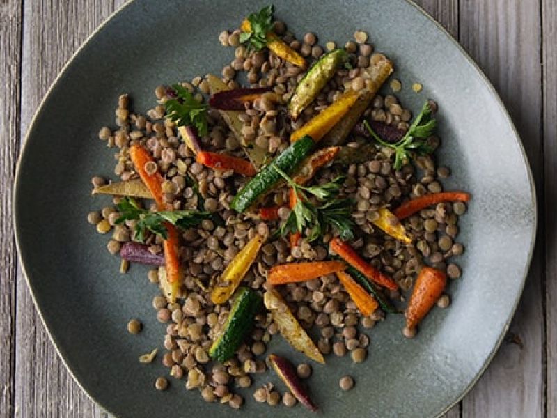 Lentils with Roast Vegetables