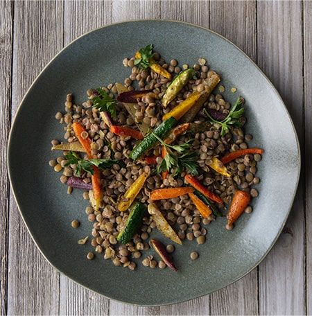 Lentils with Roast Vegetables