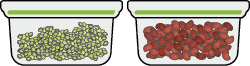 Two sealable containers with pulses
