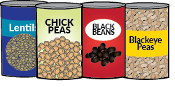 Four cans of pulses