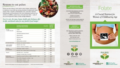 Folate Brochure - Reasons to Eat Pulses (Page 1)